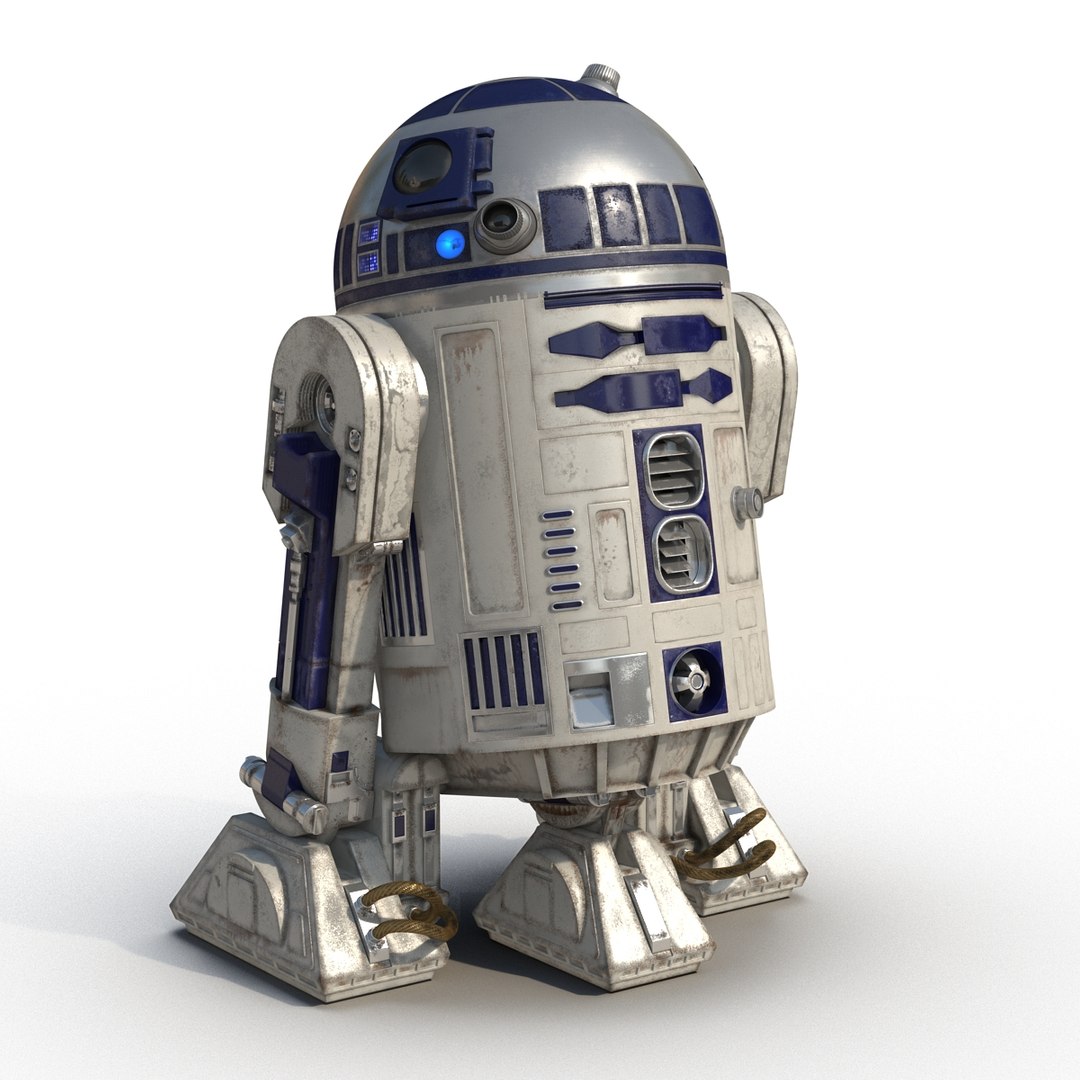 R2 D2 Rigged 3D Model 3D model preview
