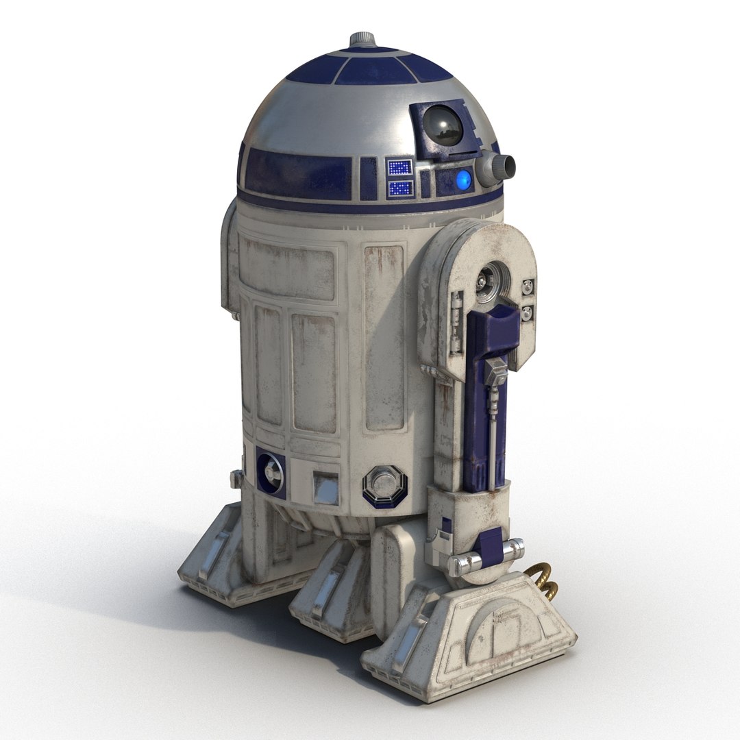 r2 d2 rigged modeled 3d model