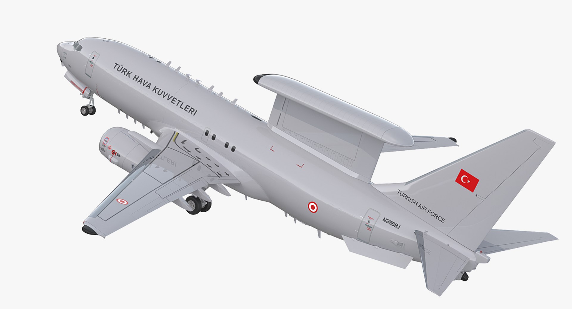 Boeing 737 7ES Peace Eagle Turkish Turkish Air Force 3D Model 3D model preview