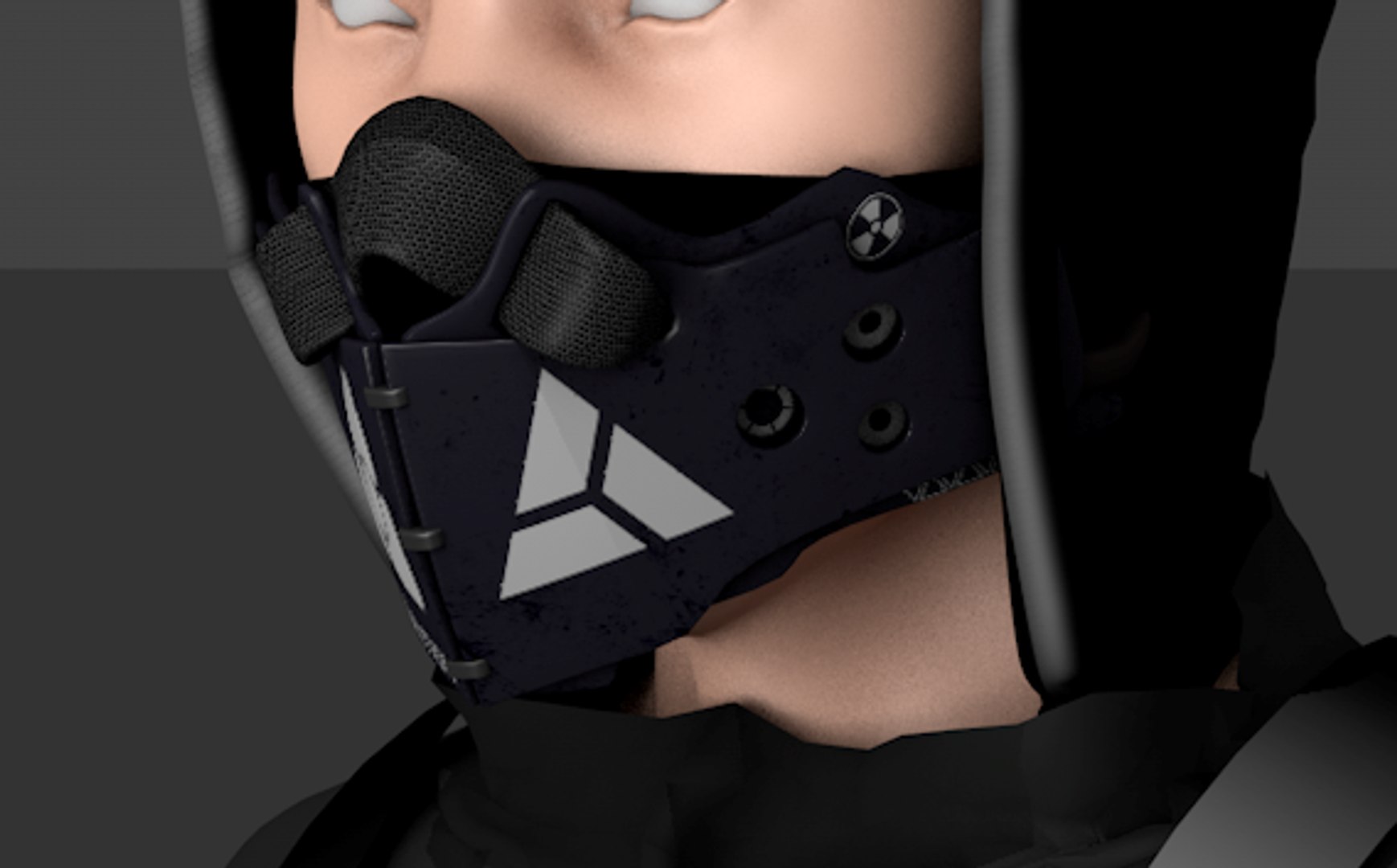 FaceMask TechWear Scifi Cyberpunk 3D model https://p.turbosquid.com/ts-thumb/8z/BQw1KD/0z/facem/png/1669684388/1920x1080/fit_q87/1e13adacad17acbc195b0540dbd6a3a63f9658d4/facem.jpg