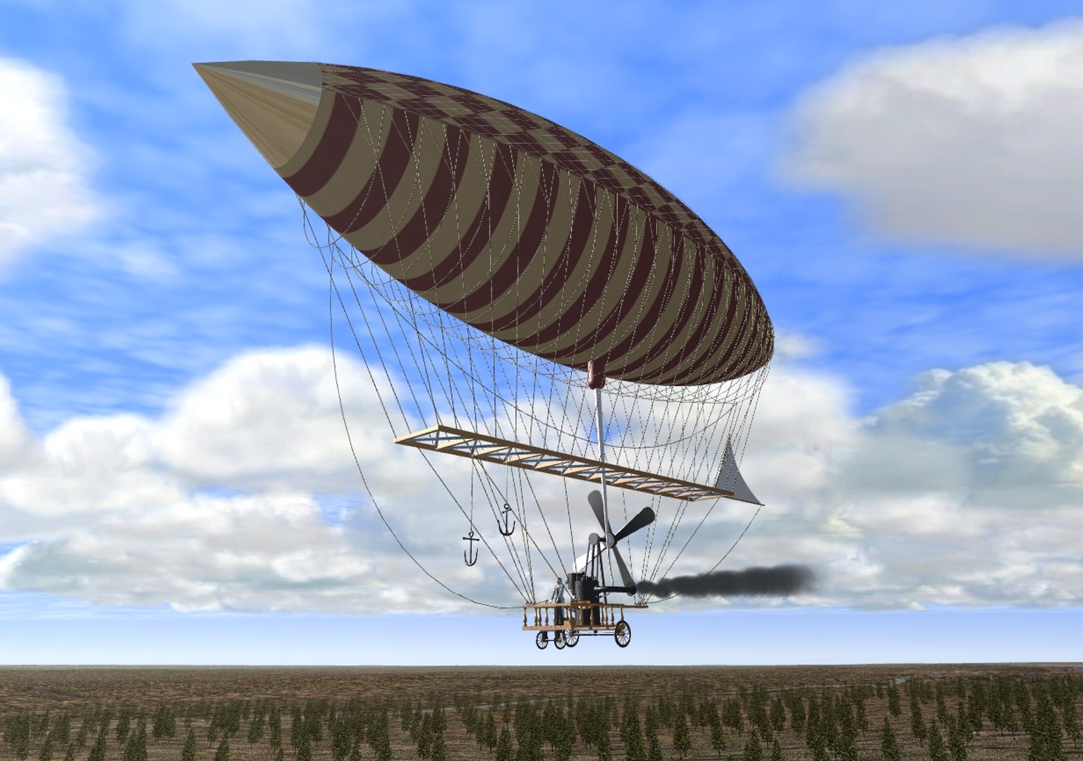 Airship Balloon Dirigible 3d Model