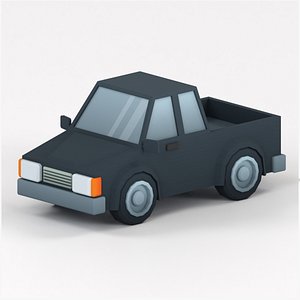 Cartoon Low Poly Car 03 - Pickup Truck