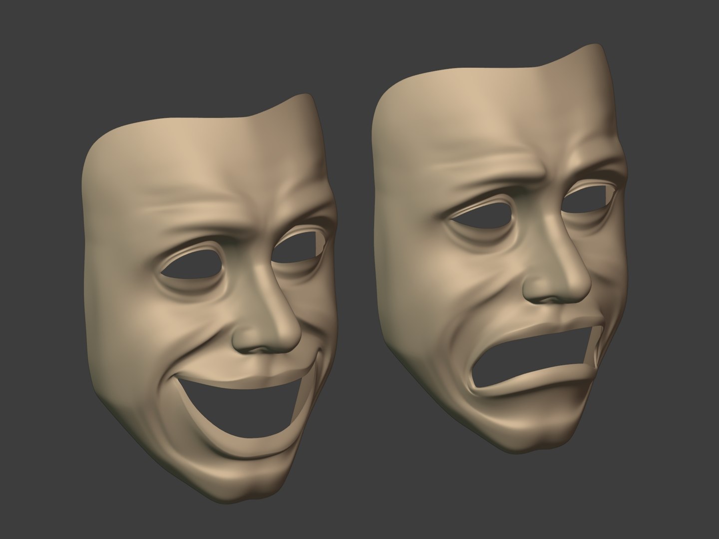 Theater Masks model https://p.turbosquid.com/ts-thumb/8z/IX7akU/T6/i62/jpg/1754165968/1920x1080/fit_q87/8e0f3d9ab978b1c6acf7078c359152221885f4ac/i62.jpg