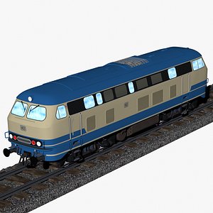 german db class 218 diesel hydraulic locomotive 3D