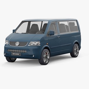 Volkswagen Multivan 2004 lowpoly 3D model