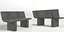 3D concrete garden bench 2