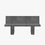 3D concrete garden bench 2
