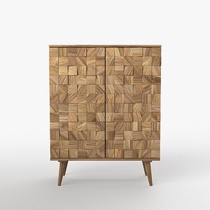Zara Home - Wooden Faceted Sideboard 1 3D model