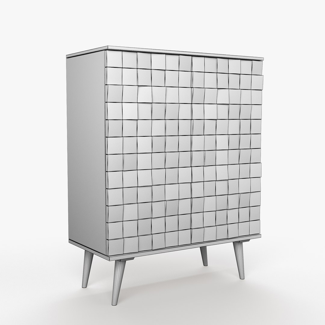 Zara Home Wooden Faceted Sideboard 1 3D model TurboSquid 1815860