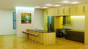 Kitchen Interior - Low Poly - GameReady
