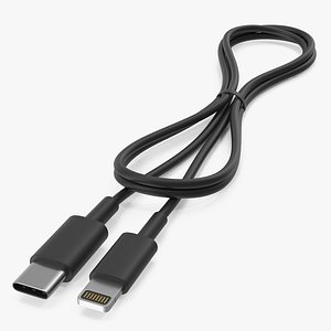 USB Type-C to Lightning Cable Folded Black