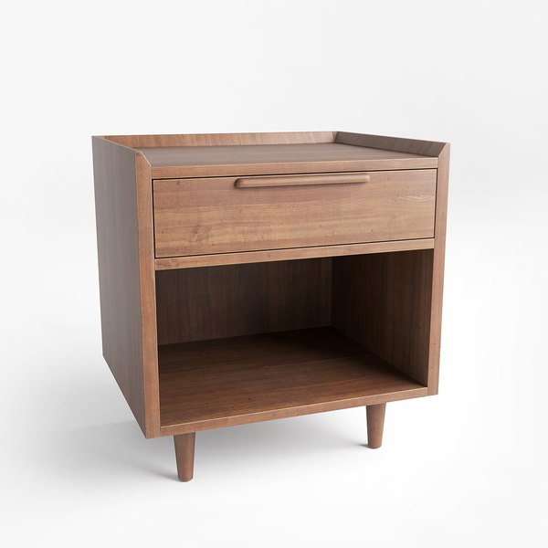 CrateAndBarrel Tate Walnut Nightstand 3D TurboSquid 2050065