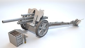 10-5 cm leFH 18 Howitzer 3D model