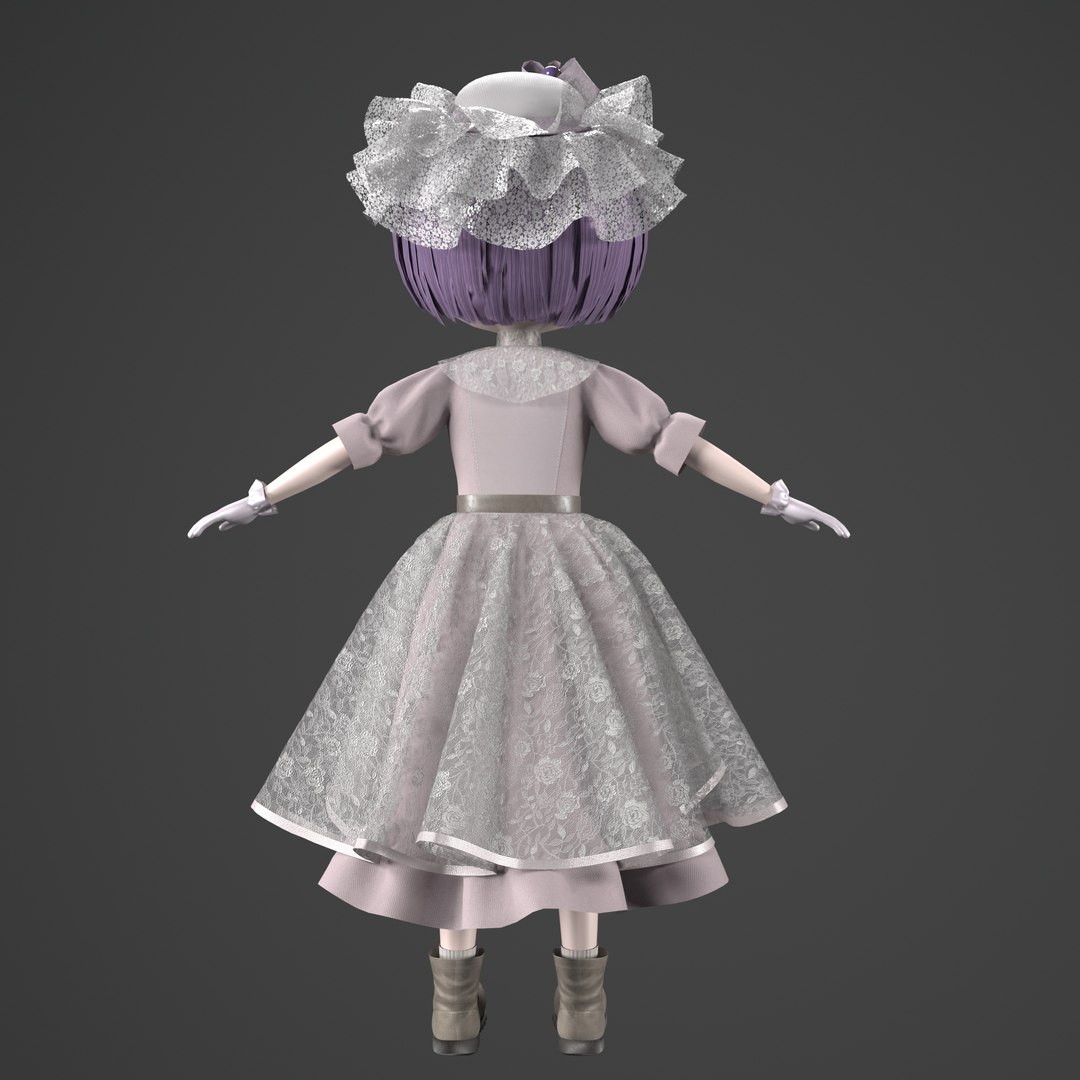 3D Sad Doll In A Dress - TurboSquid 2308575
