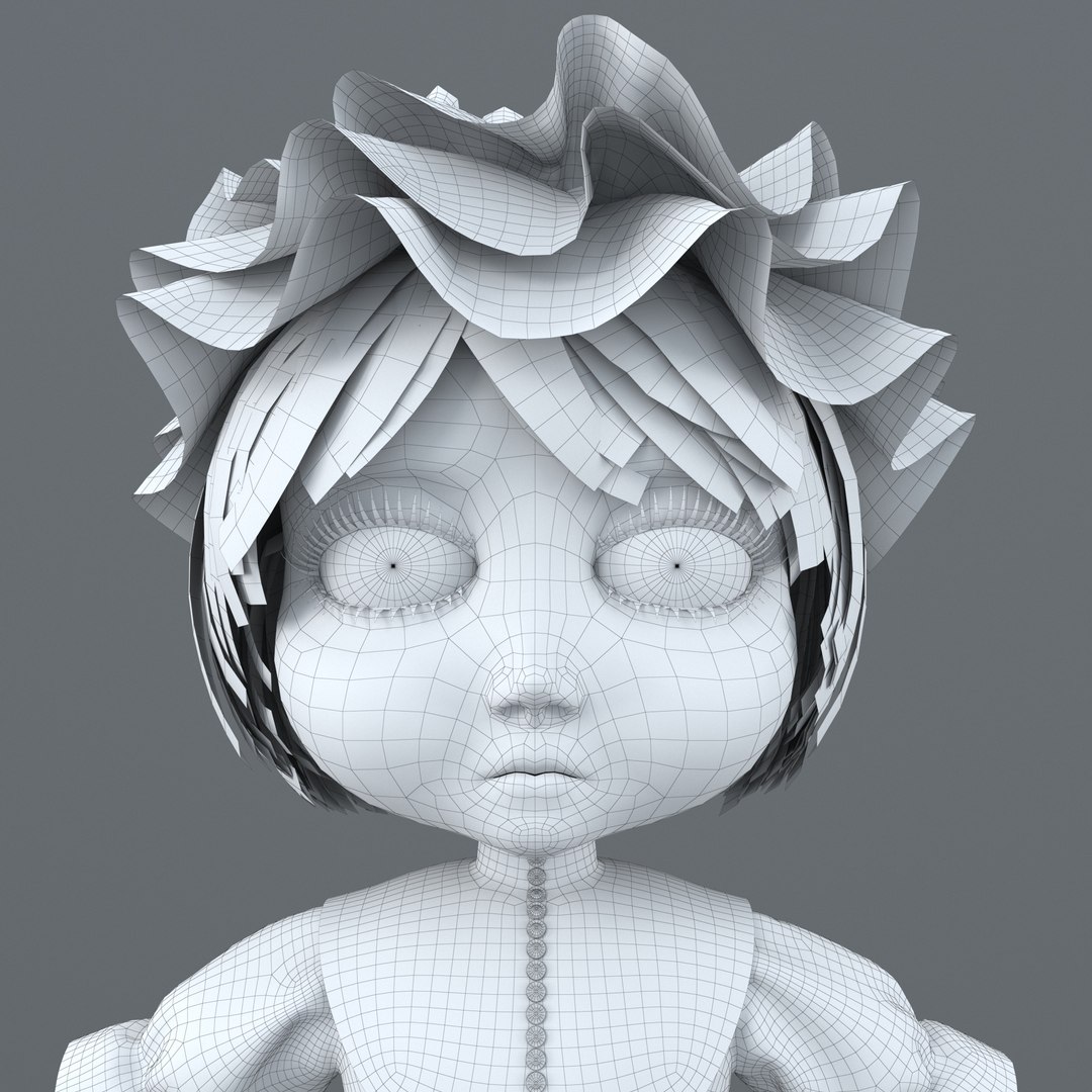 3D Sad Doll In A Dress - TurboSquid 2308575