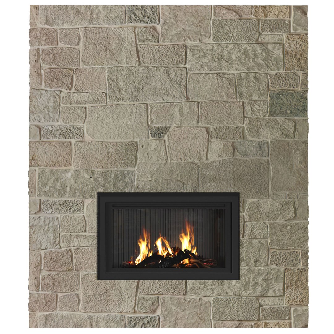 Fireplace In Country Style Rustic Fireplace Mantel 3D Model   3ddd12 