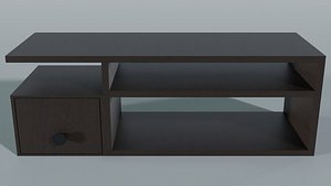 Modern Dark Charcoal TV Stand Media Console 3D Model 3D model