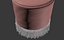 Velor pouf with fringe Ramona 3D model
