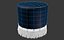 Velor pouf with fringe Ramona 3D model