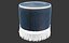Velor pouf with fringe Ramona 3D model