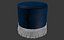 Velor pouf with fringe Ramona 3D model