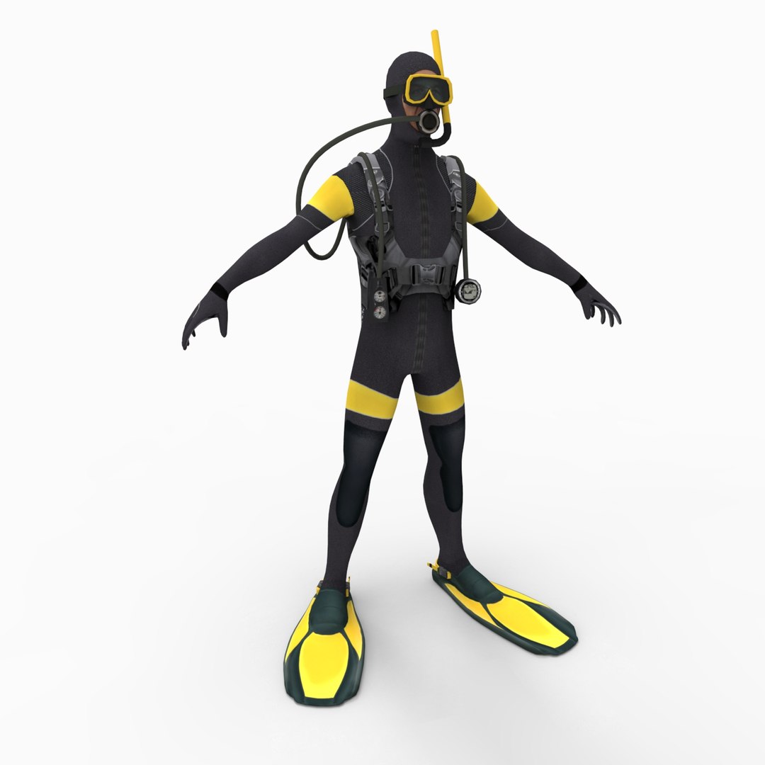3d Scuba Diver Dive Model