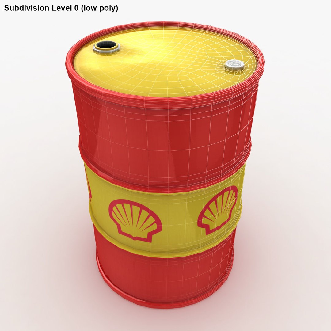 3d model realistic oil barrel shell
