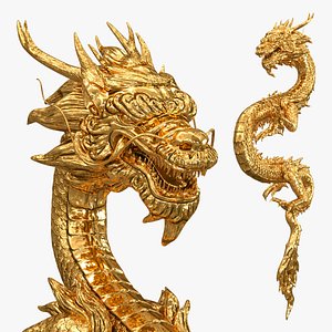 Golden Chinese Dragon Zodiac Symbol
