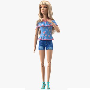 3D Barbie Doll Jeans Style Rigged for Maya