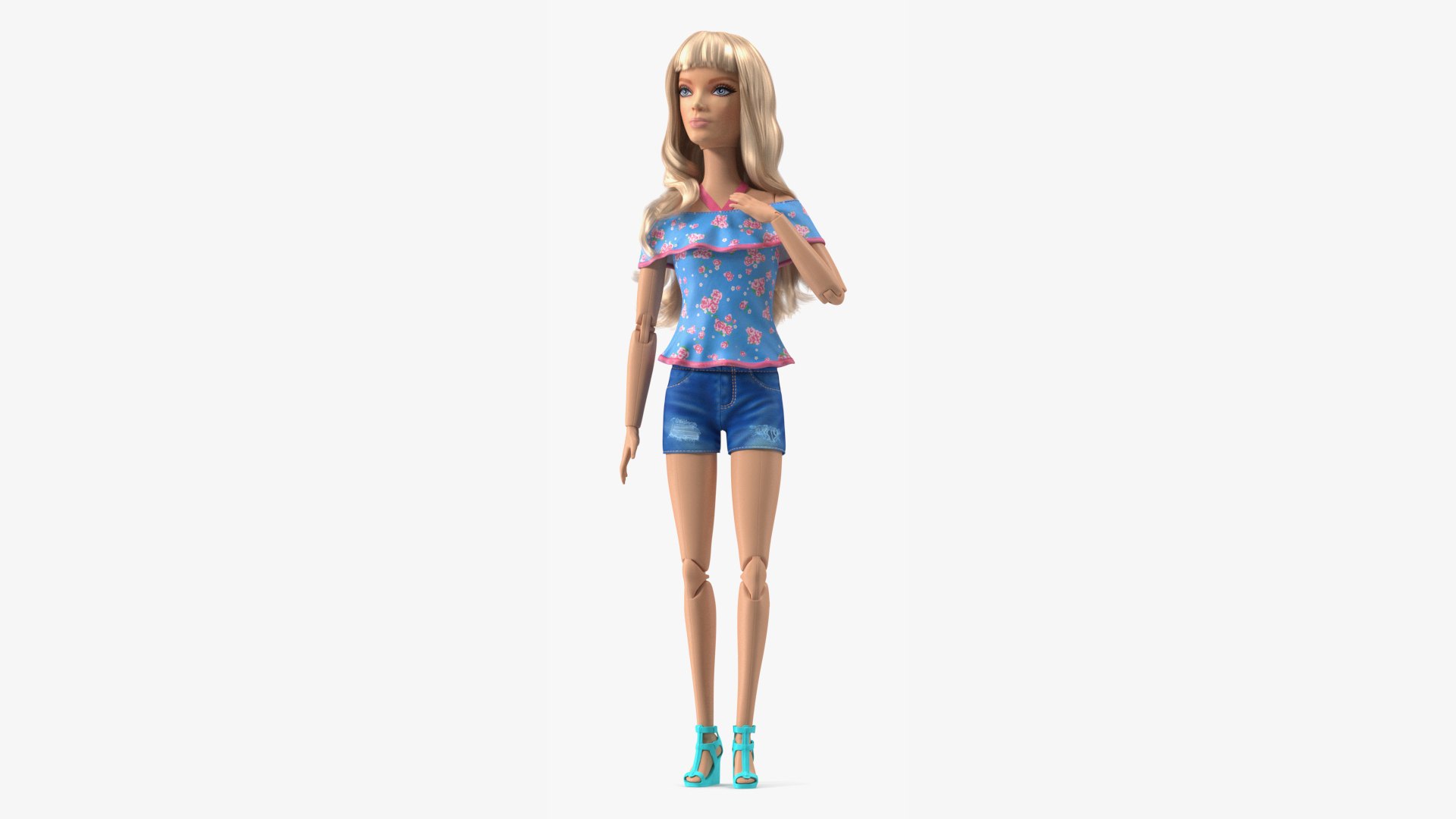 Barbie Doll Jeans Style Rigged for Maya 3D model preview