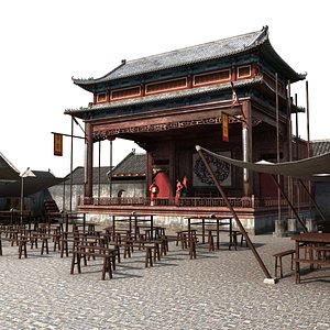 stage ancient chinese 3D model
