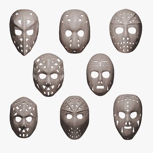 3D Vintage Hockey Masks Pack Vol 2 model