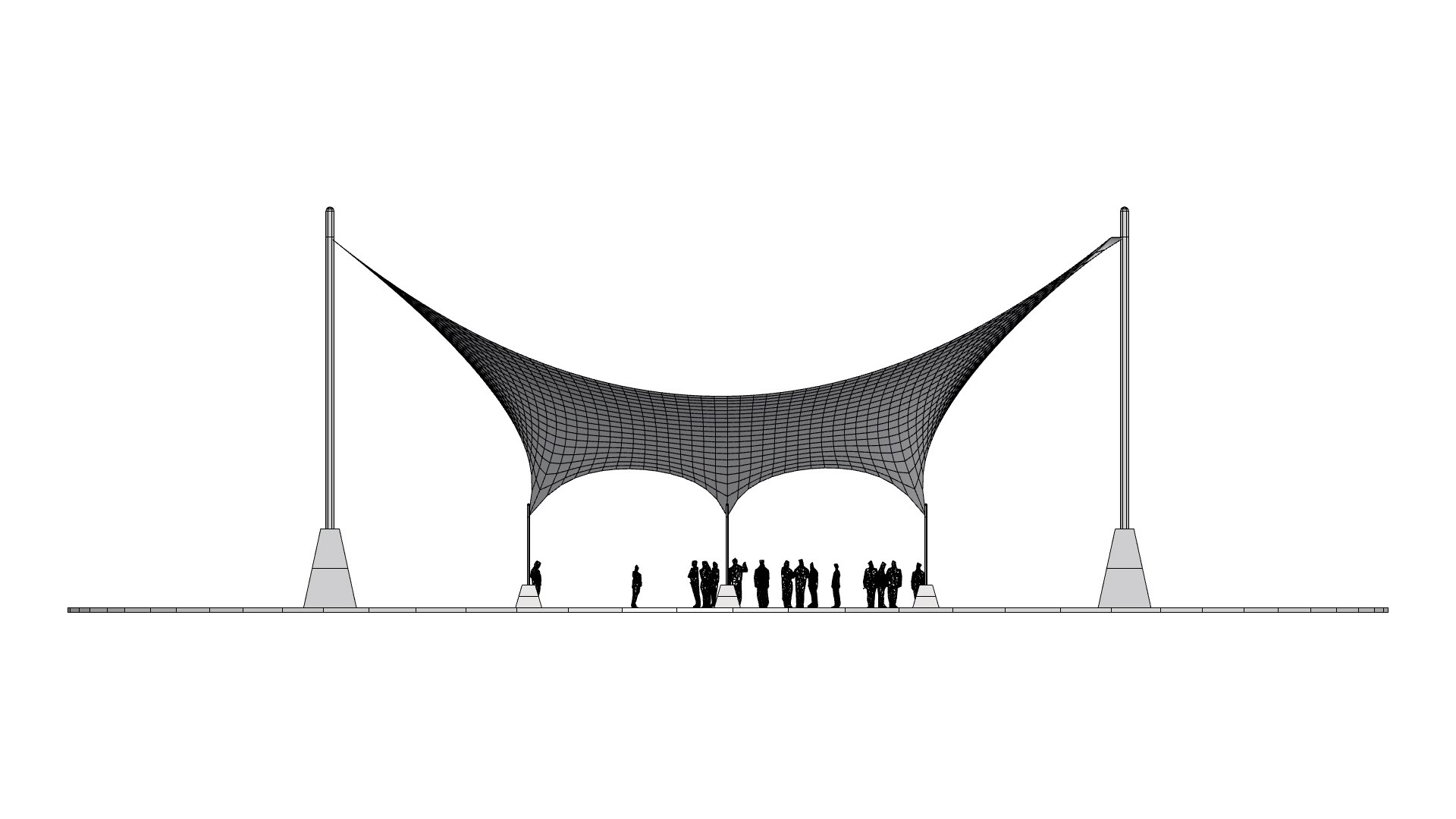 Tensile Structure Canopy 9 Model - TurboSquid 2249904