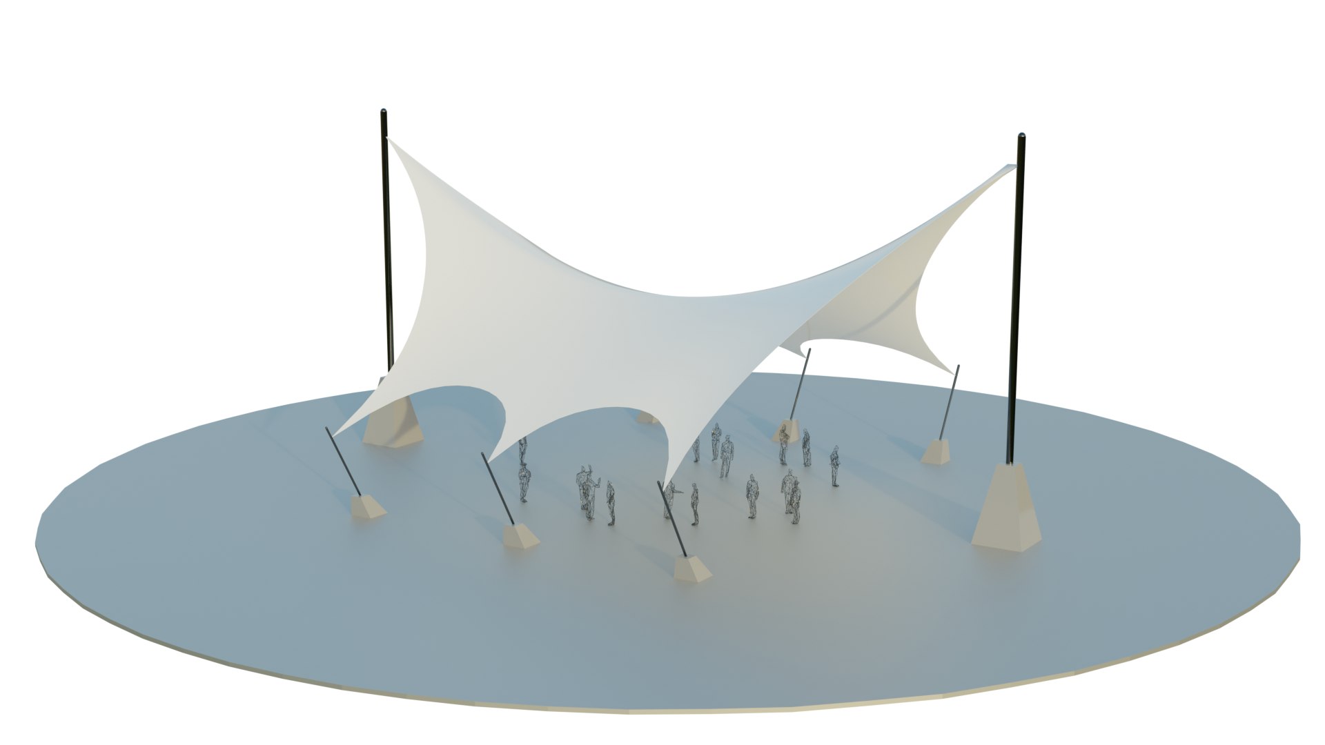 Tensile Structure Canopy 9 Model - TurboSquid 2249904