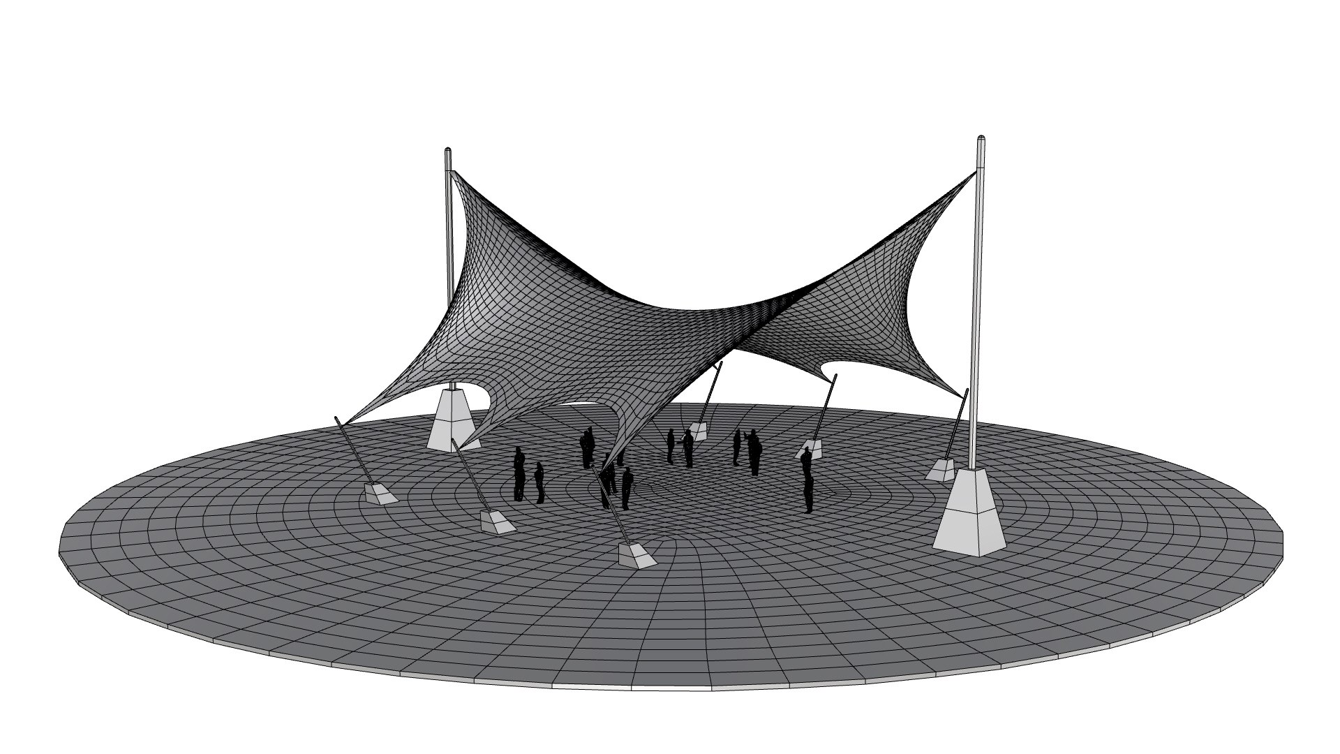 Tensile Structure Canopy 9 Model - TurboSquid 2249904