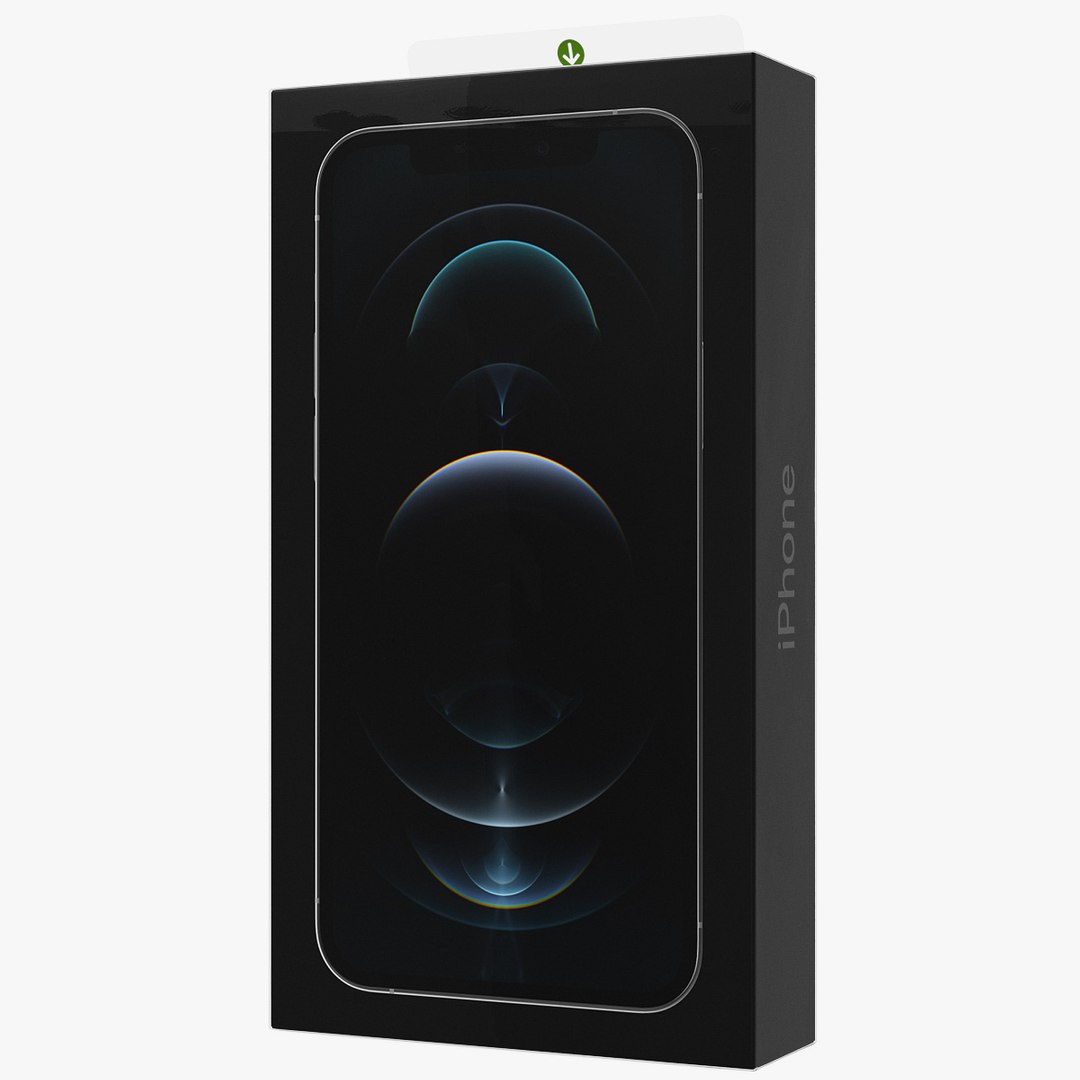 iPhone 12 Pro Box Silver 3D model preview