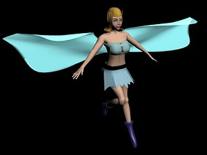 3d model fairy rigged bones