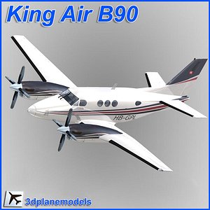 beechcraft c90 king air 3d model
