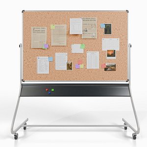 Double-Sided Metal Corkboard -Fully Customizable Rectangular Pin Board 3D model