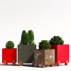 metal stilt planter 3D model