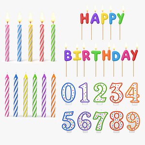 Happy Birthday Candles  1 3D model