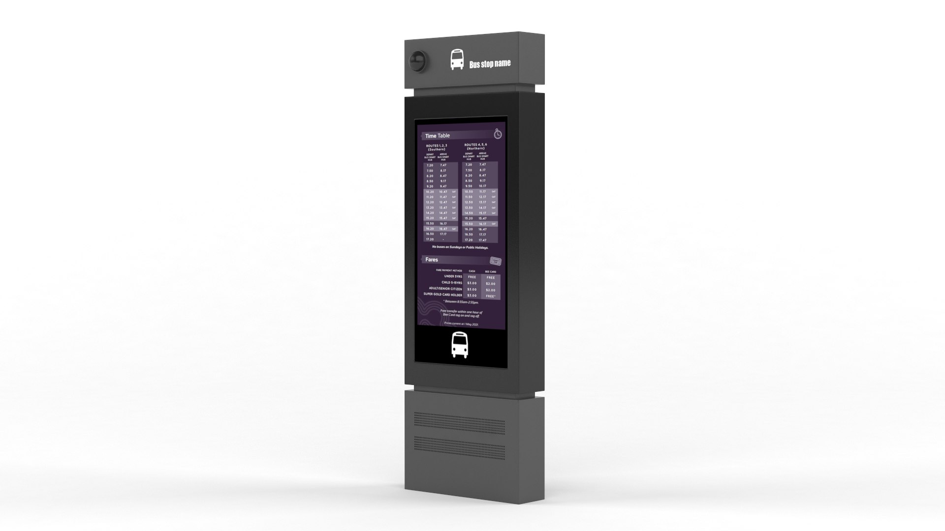 Bus Stop Digital Signage Display 3D - TurboSquid 2272837