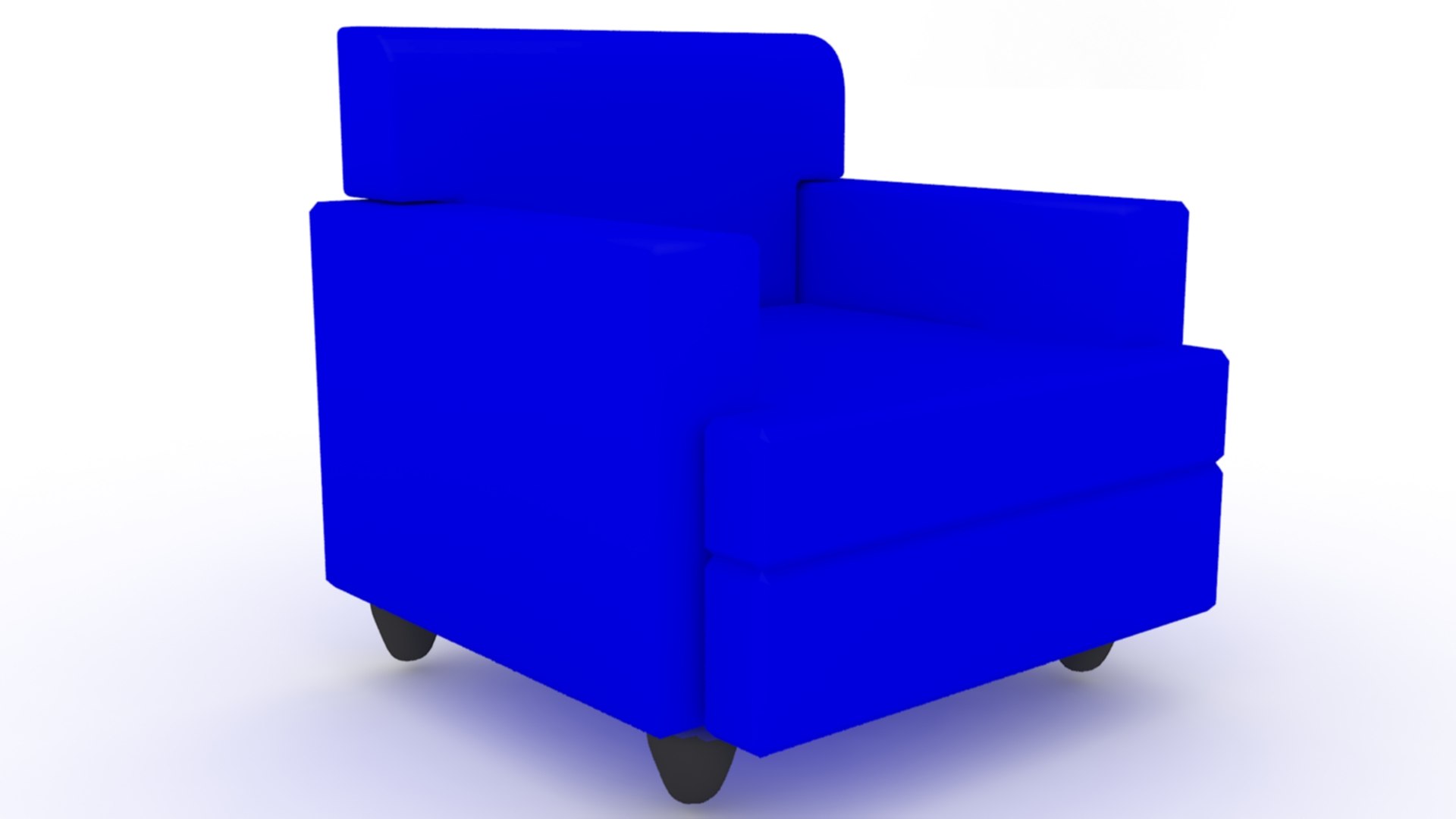 蓝色单人沙发3d模型