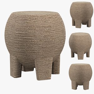 3D model Wrapped Rope Bulb Stool table