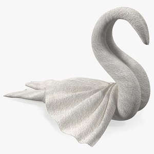 Beautiful Towel Swan Spread Wings White