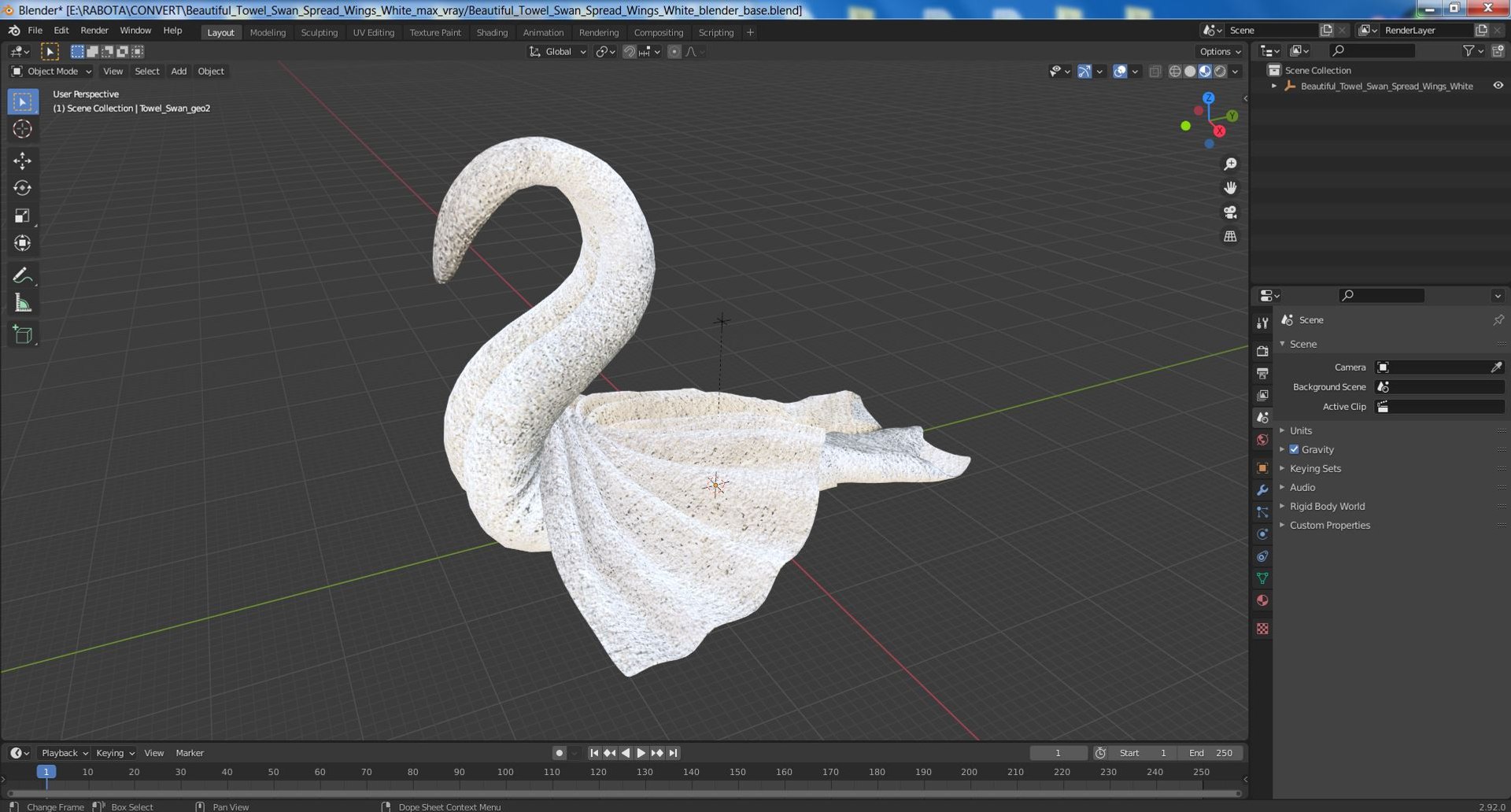 3D Beautiful Towel Swan Spread Wings White model https://p.turbosquid.com/ts-thumb/91/MmlODS/lR/beautifultowelswanspreadwingswhitevray3dmodel019/jpg/1715644520/1920x1080/fit_q87/5a43331b93896999eb0beaf54e7a3332e85d1ed0/beautifultowelswanspreadwingswhitevray3dmodel019.jpg