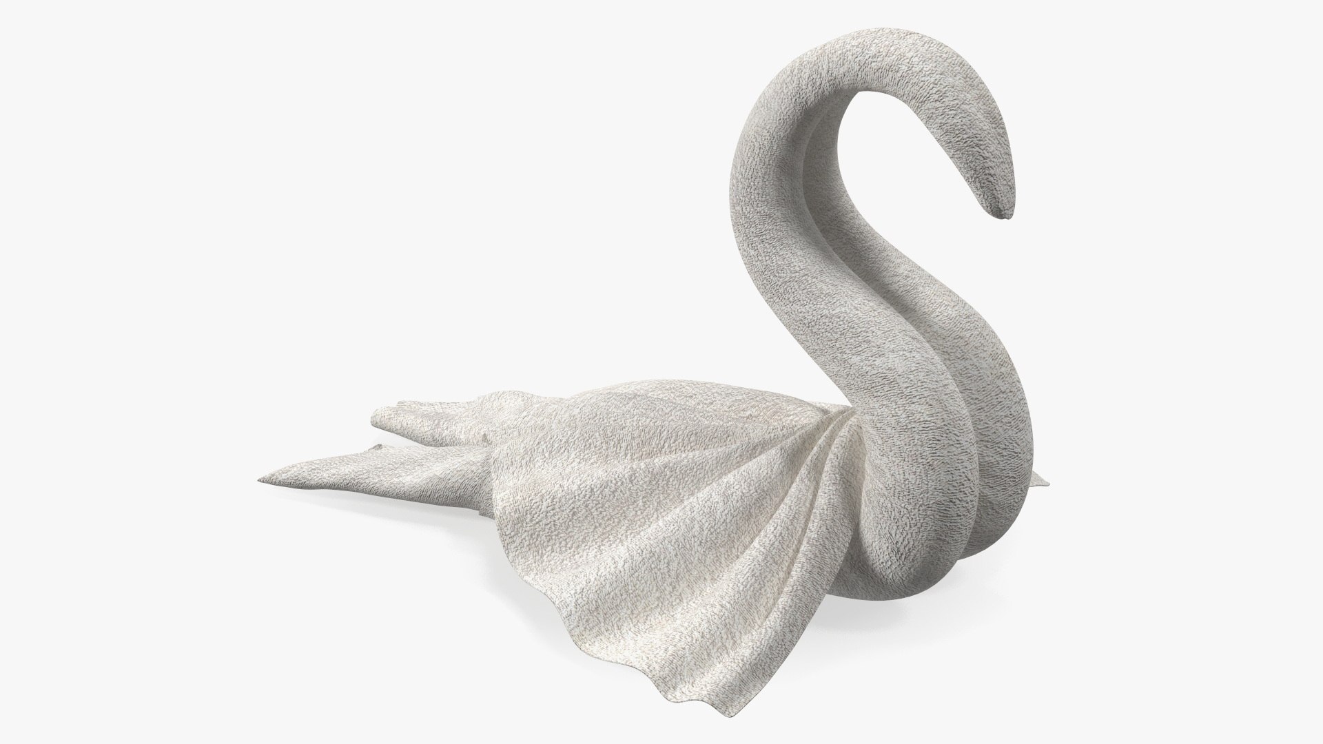 Beautiful Towel Swan Spread Wings White 3D model preview