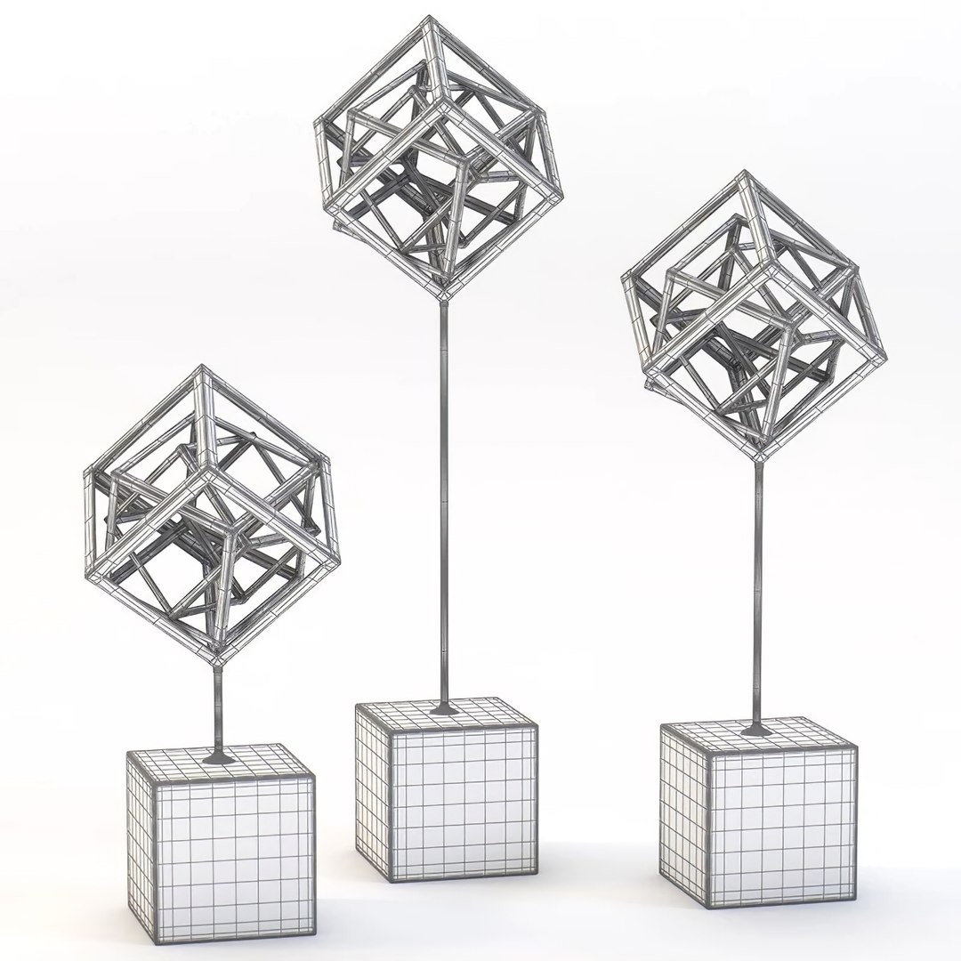 3D Tilted Cube Sculptures By DwellStudio TurboSquid 1962020