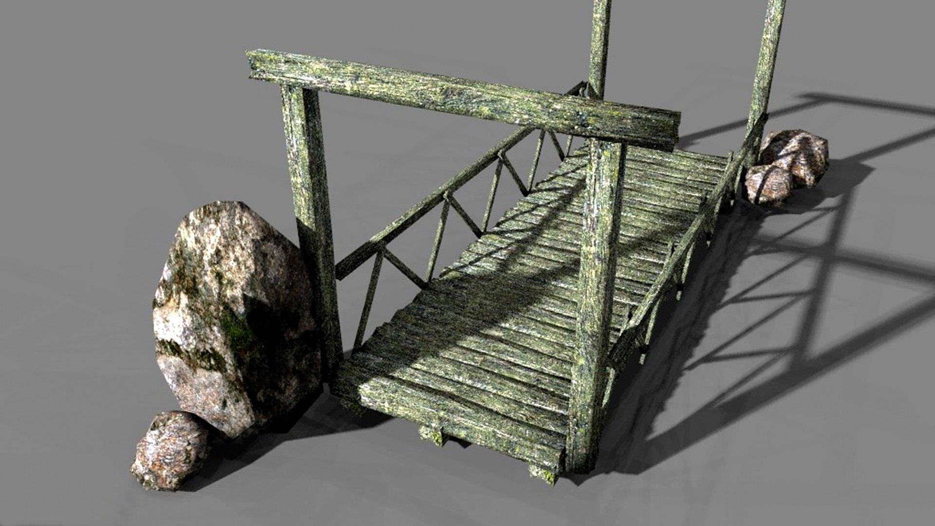 Old Wooden Bridge Lowpoly Printable Model - TurboSquid 2146964