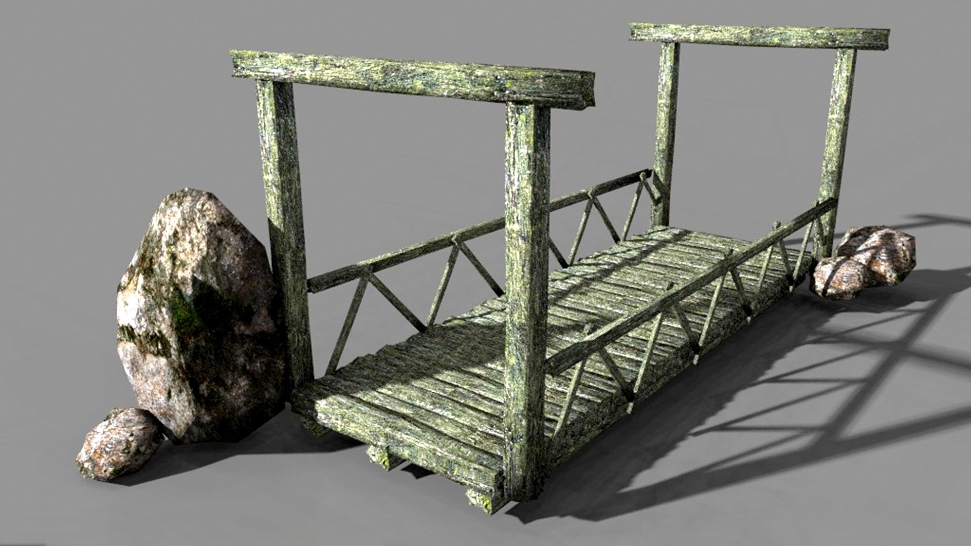 Old Wooden Bridge Lowpoly Printable Model - TurboSquid 2146964